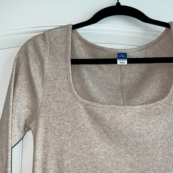 *NWT* Old Navy Fitted Ribbed Square-Neck Midi Dress [[Light Tan]] - Picture 2 of 5